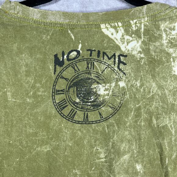 Vintage No Time Shirt Men Large Green Tie Dye‎ Short Sleeve Mushroom Psychedelic - Picture 5 of 9